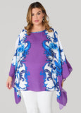Draped Printed Poncho
