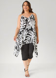 Chain Trimmed Leaf Print Top