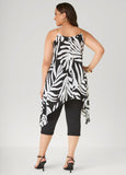Chain Trimmed Leaf Print Top