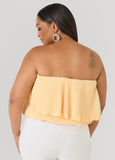 Strapless Plisse Satin Top
