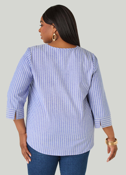 Striped V Neck Shirt