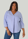 Striped V Neck Shirt