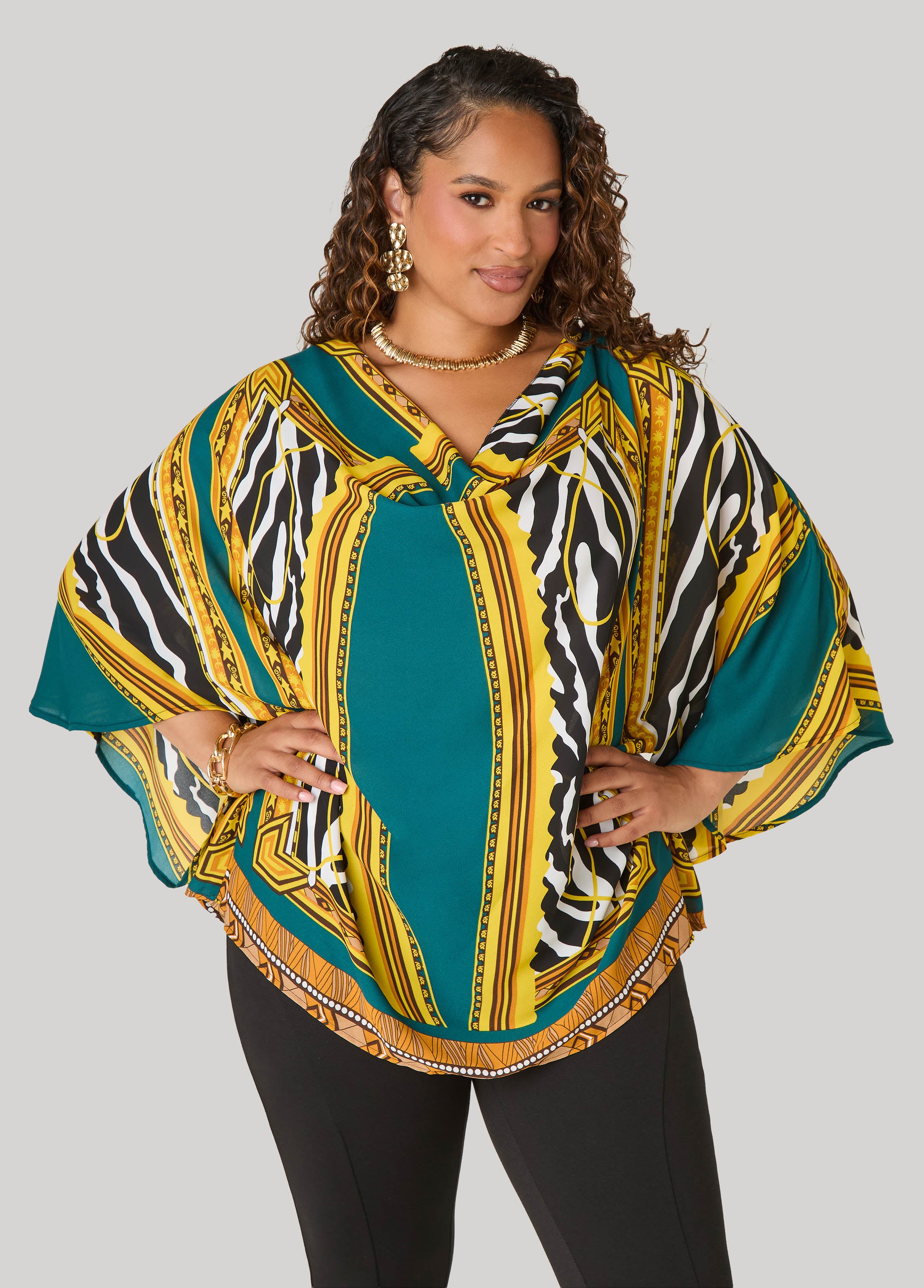 Printed Draped Top