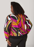 Layered Swirl Print Faux Wrap Top