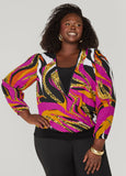 Layered Swirl Print Faux Wrap Top