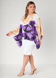 Draped Sleeve Floral Print Tunic