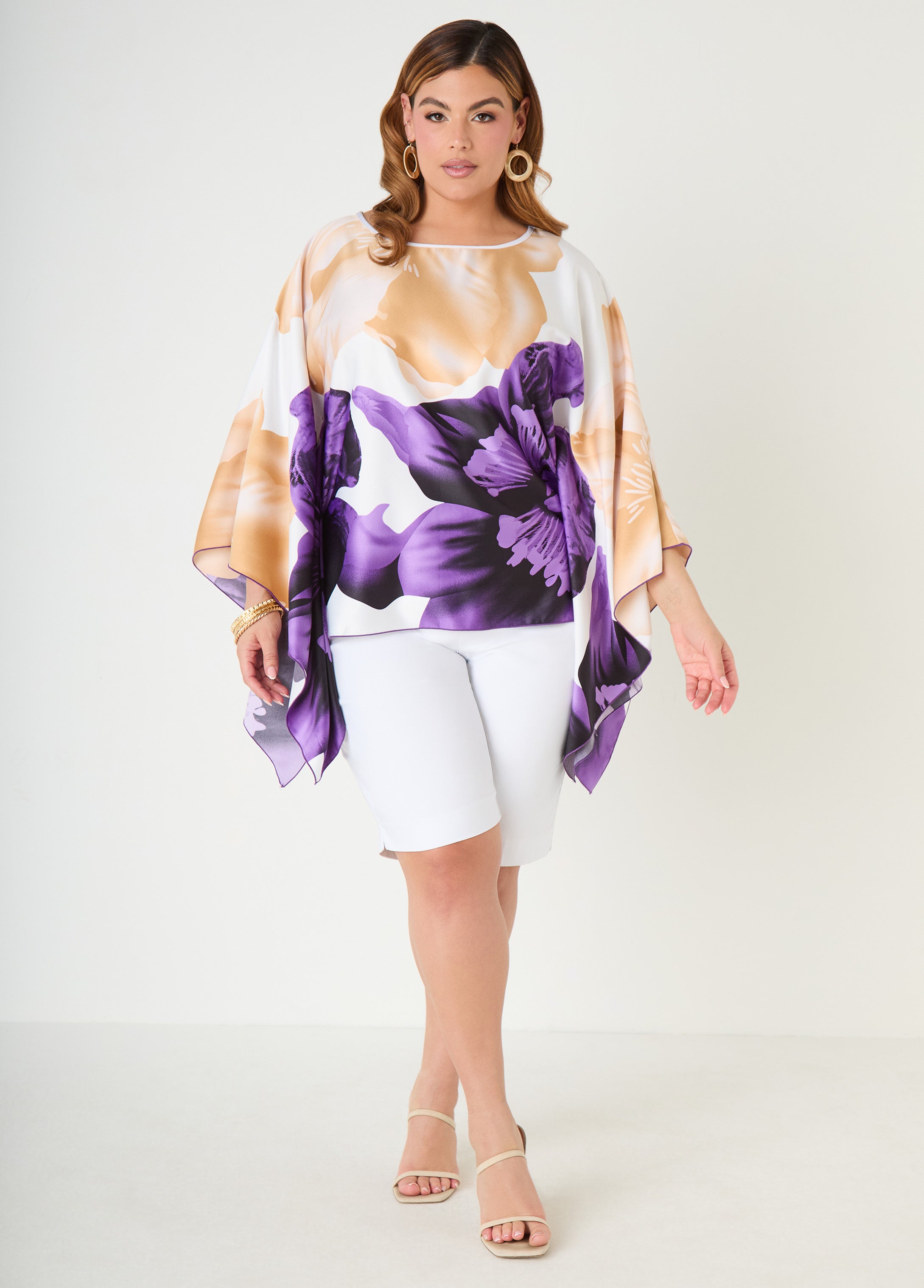 Floral Print Satin Tunic