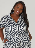 Geo Print Cotton Shirt