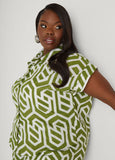 Geo Print Cotton Shirt