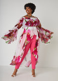 Floral Print Hi Low Duster