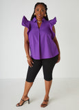 Ruffled Stretch Cotton Shirt