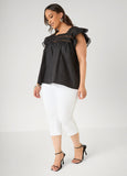 Lattice Trimmed Poplin Shirt