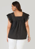 Lattice Trimmed Poplin Shirt