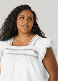 Lattice Trimmed Poplin Shirt