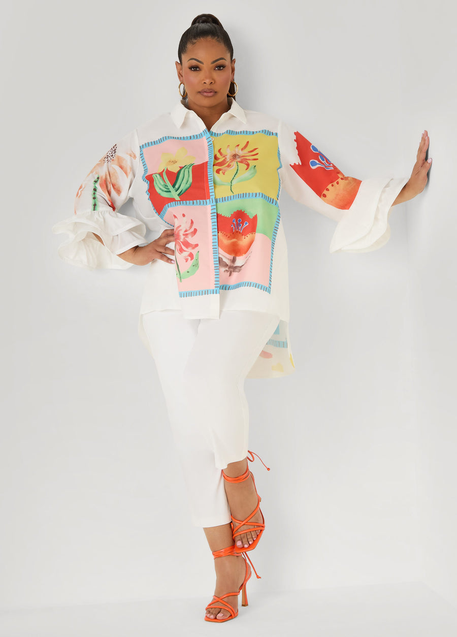 Ruffled Amore Hi Low Shirt