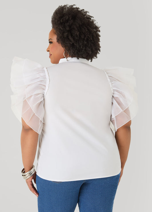 Organza Sleeved Faith Shirt