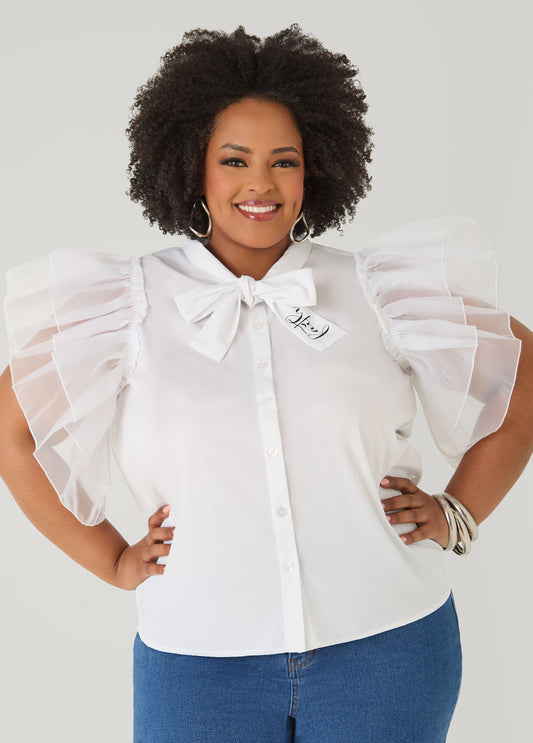 Organza Sleeved Faith Shirt
