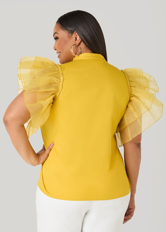 Organza Sleeved Faith Shirt