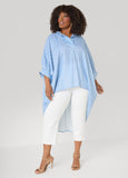 Striped Hi Low Linen Blend Top