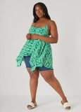 Plus Size Luxe Printed Tank Summer Sleeveless Cutout Top