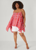 Plus Size Luxe Printed Tank Summer Sleeveless Cutout Top