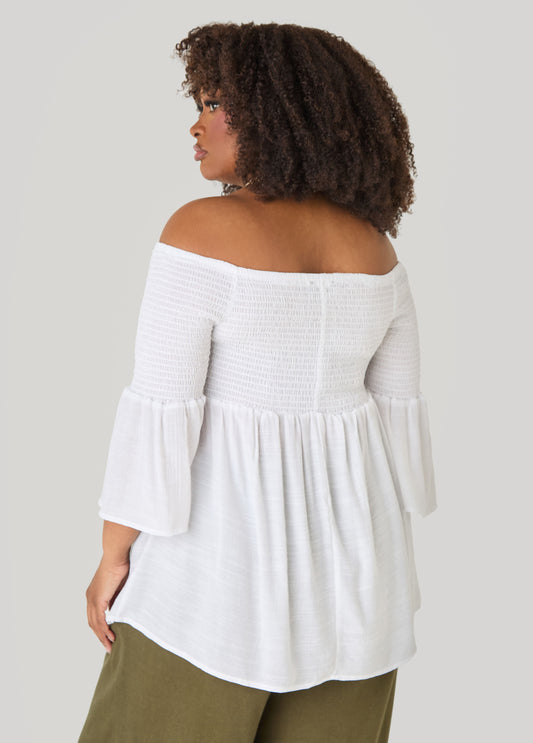 Off The Shoulder Smocked Top