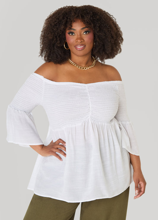 Off The Shoulder Smocked Top