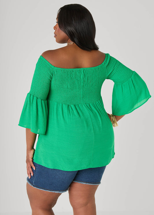 Off The Shoulder Smocked Top