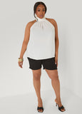 Crepe High Neck Top