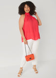 Crepe High Neck Top