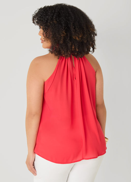 Crepe High Neck Top