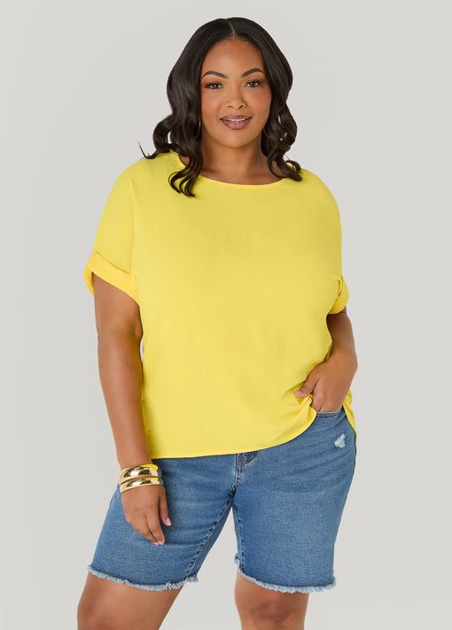 Cuffed Textured Top