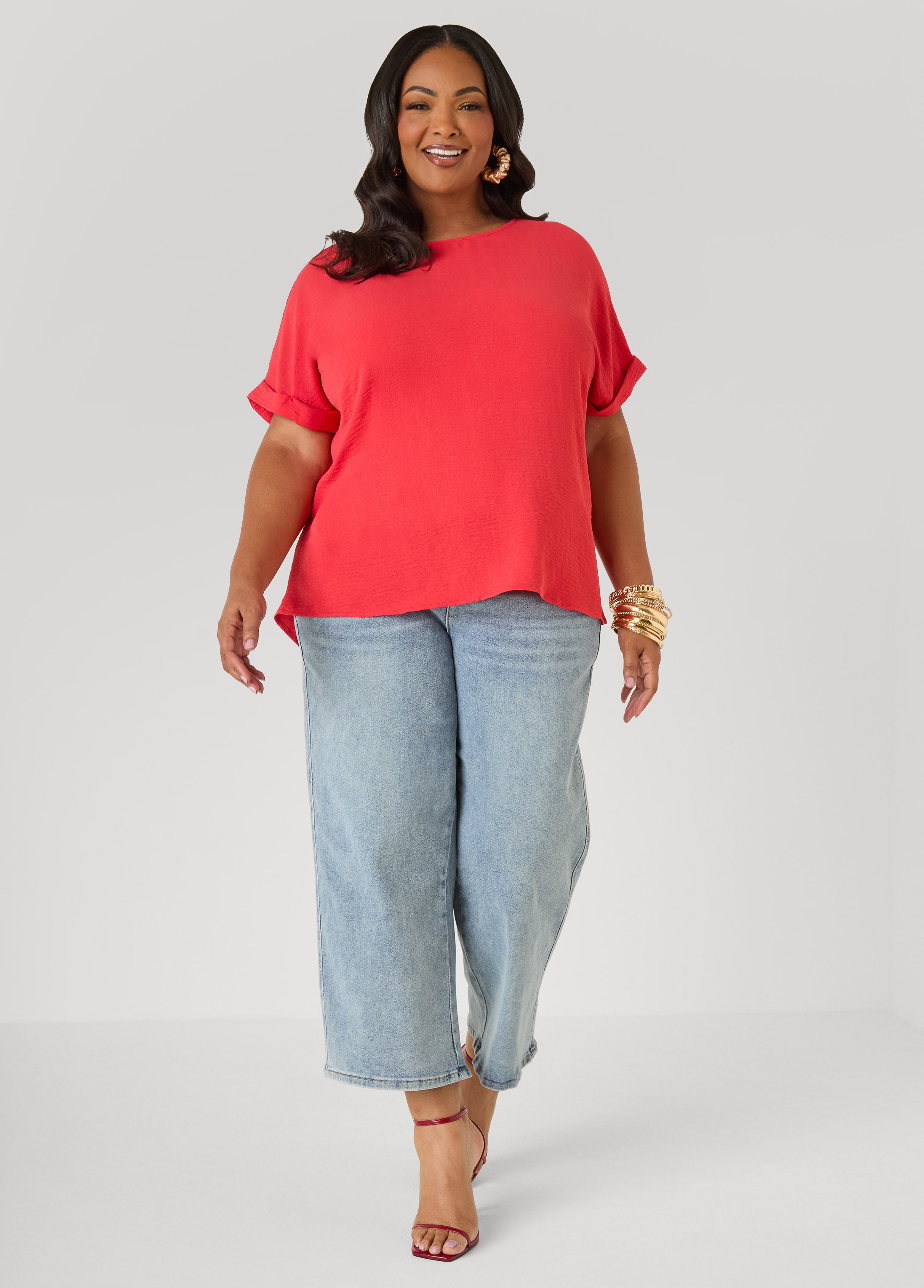 Cuffed Textured Top