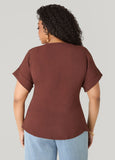 Tie Front V Neck Top