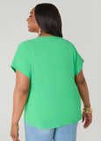 Tie Front V Neck Top