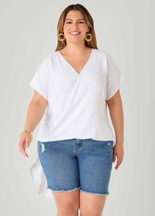 Faux Wrap Hi Low Top