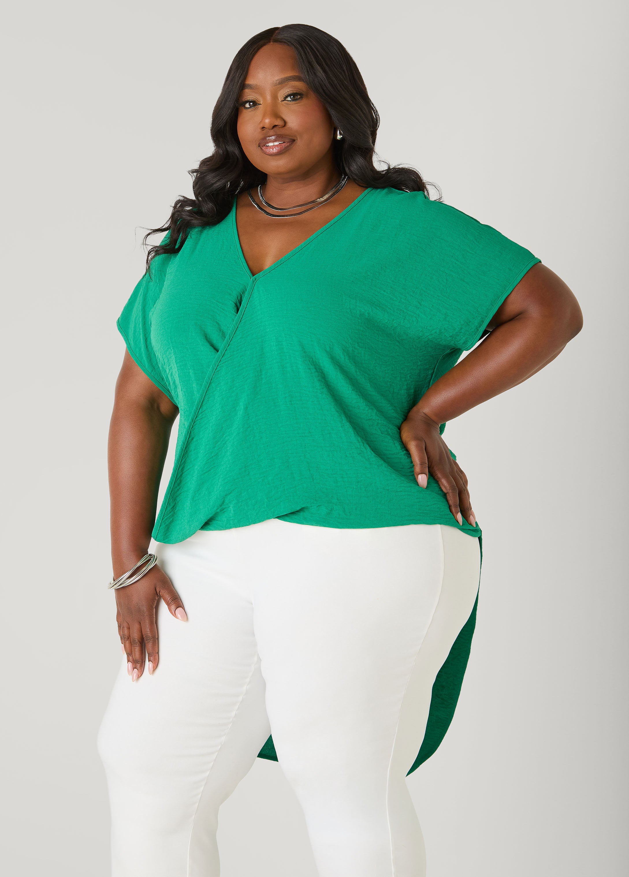 Faux Wrap Hi Low Top