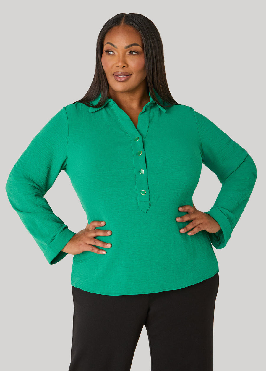 Textured Shirred Waist Top