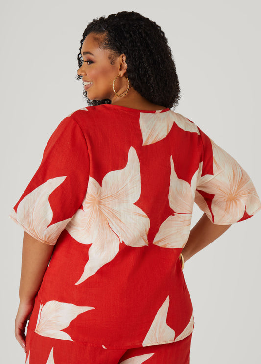 Floral Print Cotton Gauze Top