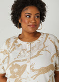 Printed Button Front Tunic