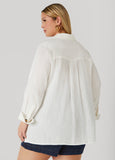 Button Detailed Cotton Gauze Shirt