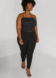 Strapless Ruched Mesh Corset Top