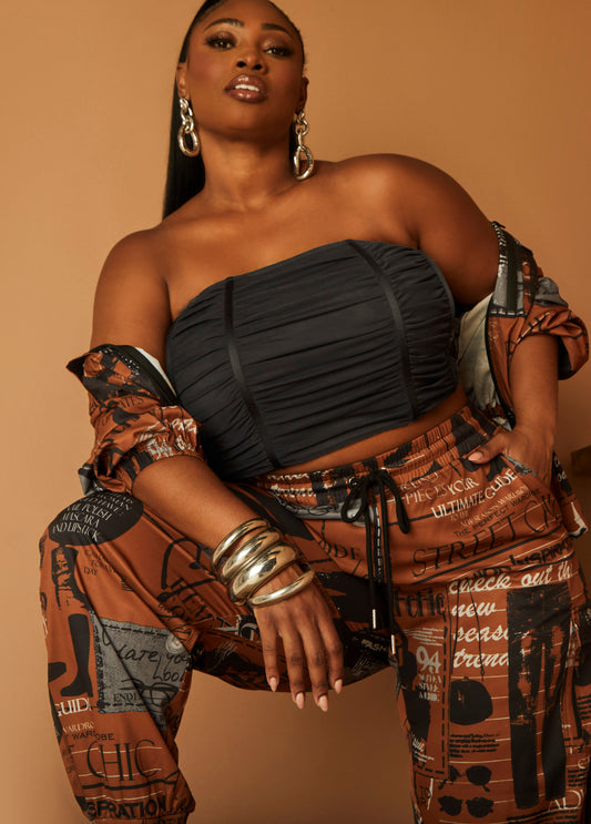 Plus Size strapless mesh top plus size corset top plus size tops