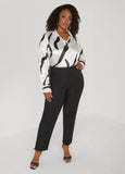 Abstract Print Satin Shirt