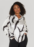 Abstract Print Satin Shirt