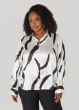 Abstract Print Satin Shirt