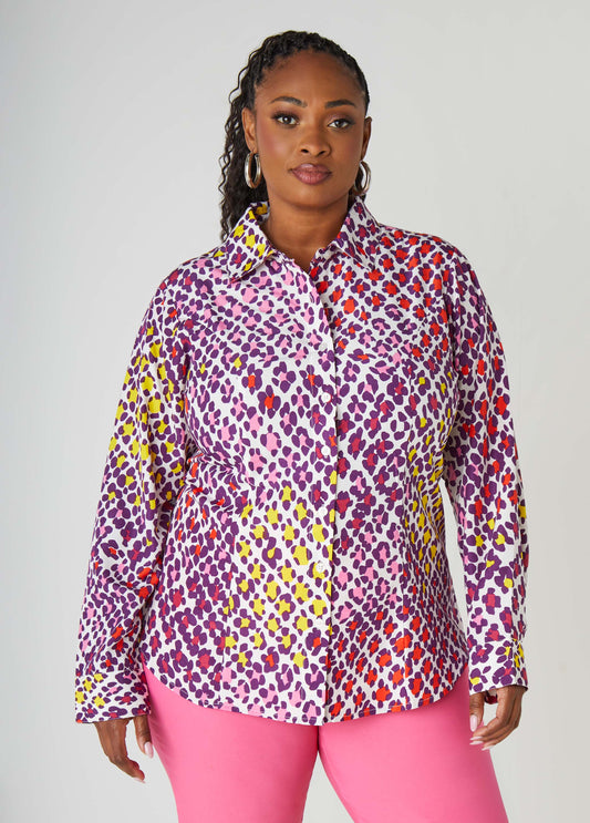 Plus Size Leopard Print Shirt