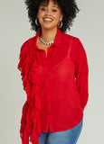 Ruffled Collared Shirt