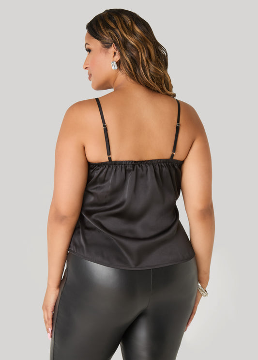 Crystal Fringe Satin Cami