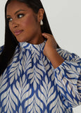 Metallic Leaf Print Blouse
